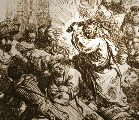 Bild Rembrandt - Jesus vertreibt die Geldwechseler