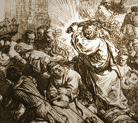 Bild Rembrandt - Jesus vertreibt die Geldwechseler